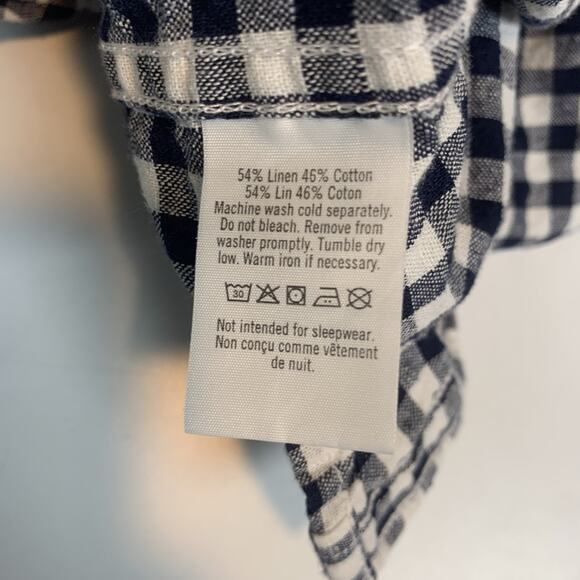 Janie and Jack Shirt Boys 2T Gingham Print Linen Blend Button Up Preppy Classic - Picture 4 of 5